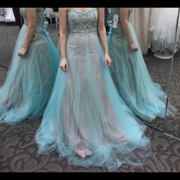 David's Bridal Dresses Blue Prom Dress Davids Bridal Poshmark